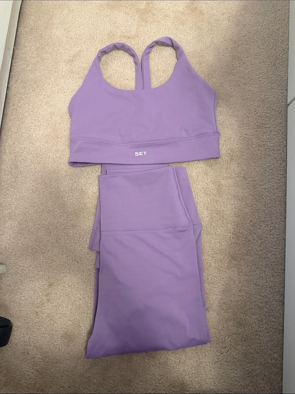 SET Active Lavender Racerback Sports Bra & Leggings Set